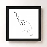 Amazon.co.jp: ピカソ 可愛いぞうの絵 正方形 フレーム付き